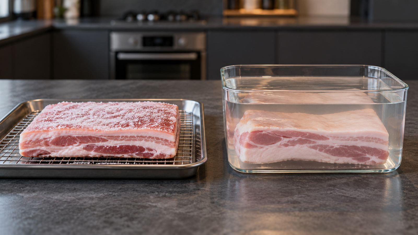 Dry Curing vs. Wet Curing: Why the Method Changes the Result step shown in the kitchen