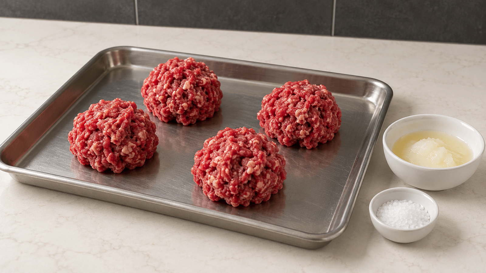 Double Smash Burger Stack step shown in the kitchen
