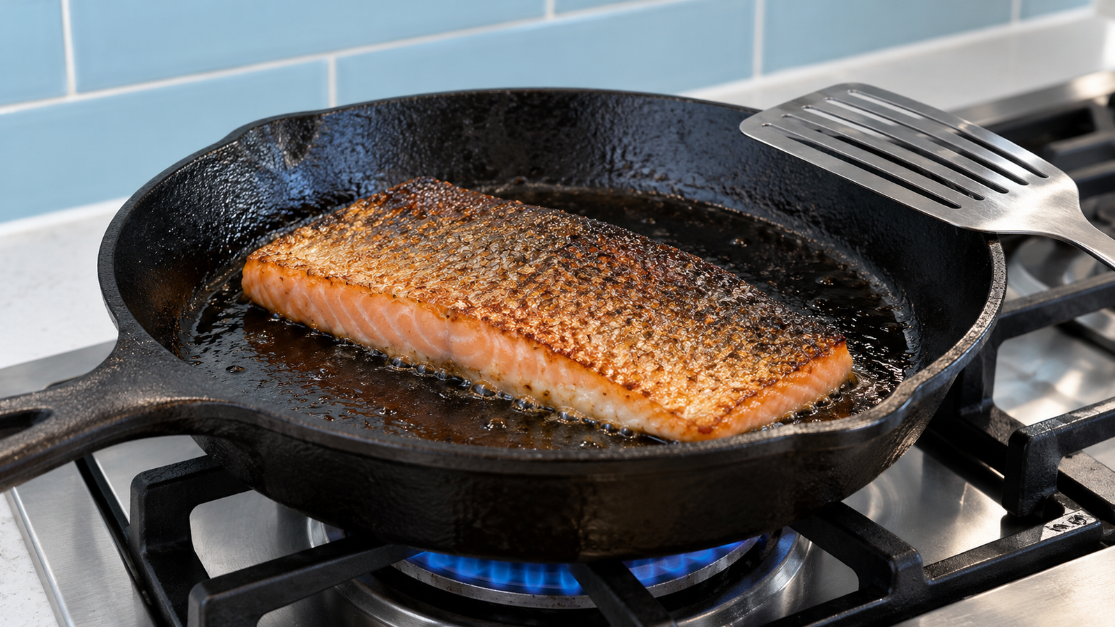 Why Your Salmon Skin Won't Crisp step shown in the kitchen